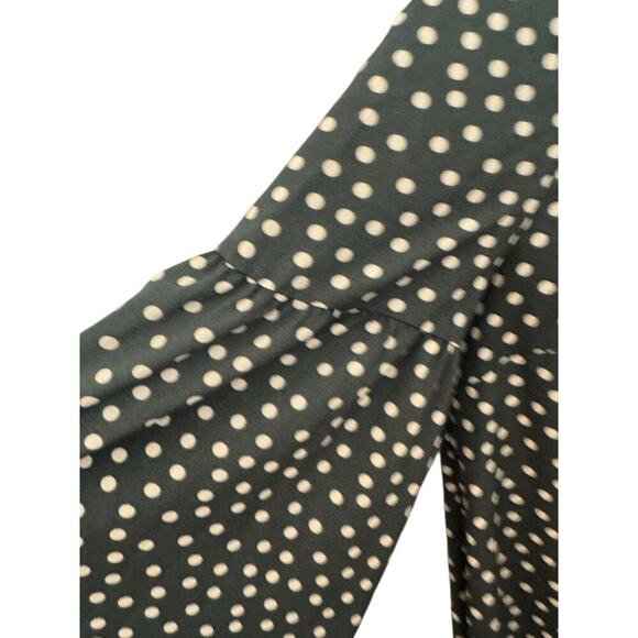 Boden Delia Top Women’s Size 8 Black Pink Polka Dot Bell Sleeve Blouse - Picture 10 of 11